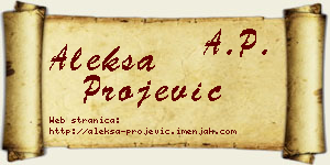 Aleksa Projević vizit kartica